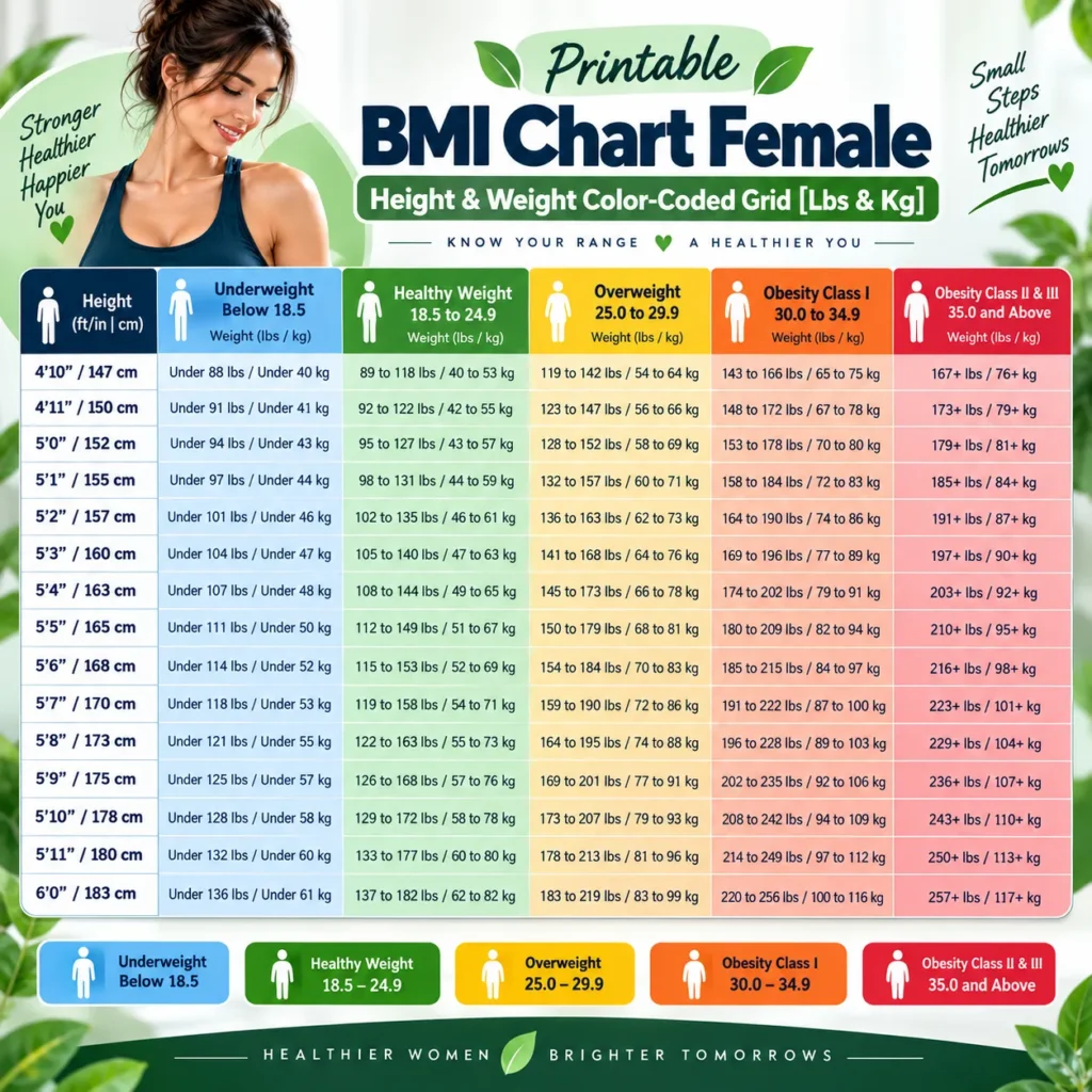bmi chart for female
